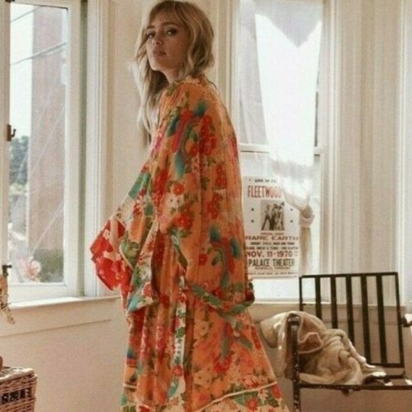 Figleaffashion Jackets & Blazers - NWT Boutique Long Midi Floral Kimono Duster Jacket